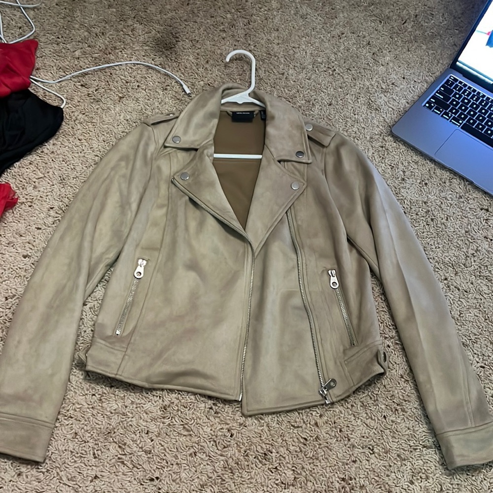 Tan, Suede, Jacket